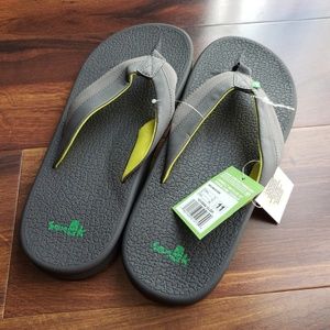 Sanuk Brumeister Yellow and Gray Mens Sandal Sz 11